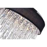Franca 8 Light 22in Chrome Flush Mount with Black Shade