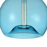 Glass 1 Light 12in Blue Down Mini Pendant