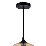 Glass 1 Light 7in Cognac Down Mini Pendant