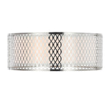 Mikayla 3 Light 17in Satin Nickel Drum Shade Flush Mount