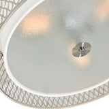 Mikayla 3 Light 17in Satin Nickel Drum Shade Flush Mount