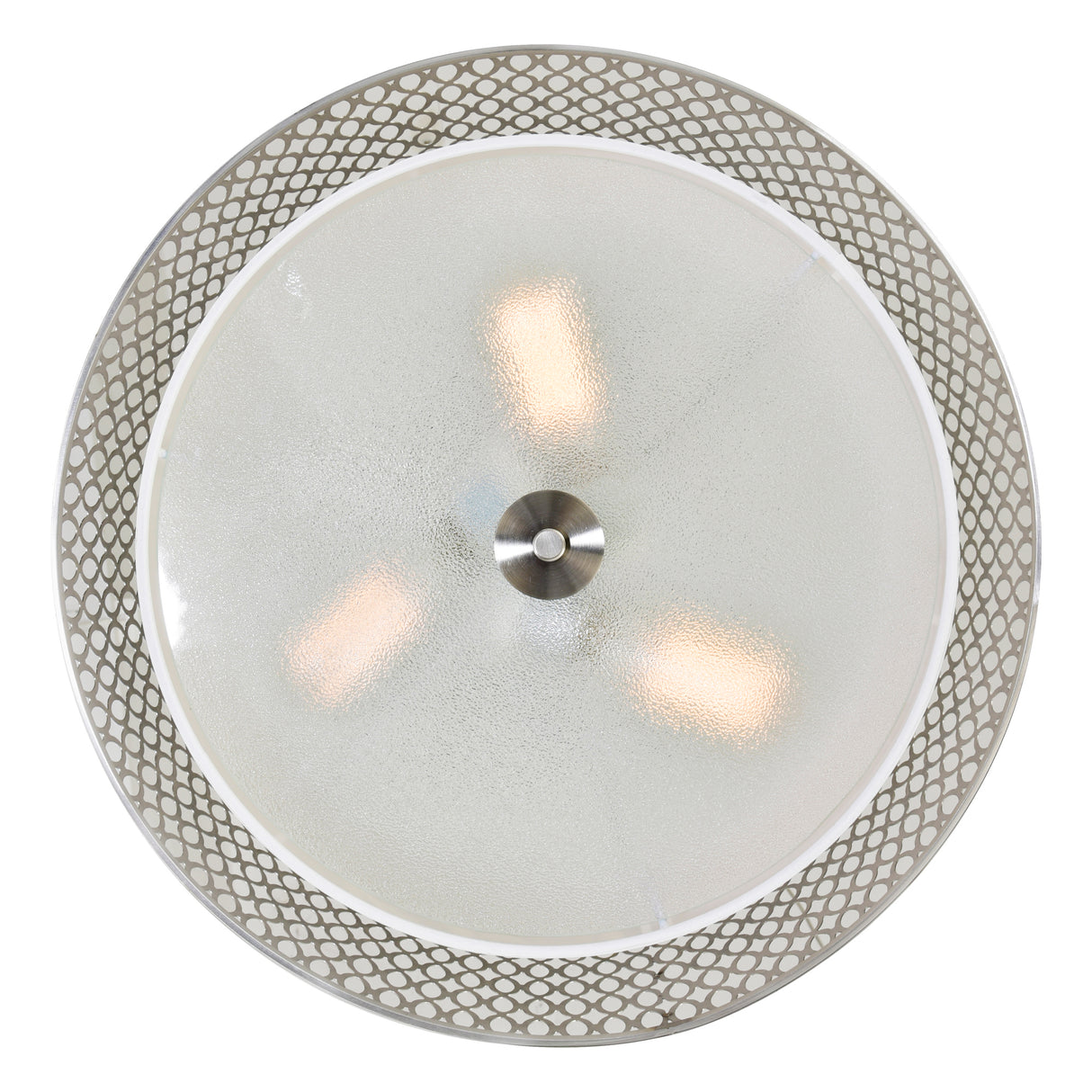 Mikayla 3 Light 17in Satin Nickel Drum Shade Flush Mount