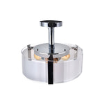 Lucie 3 Light 14in Chrome Round Drum Shade Flush Mount