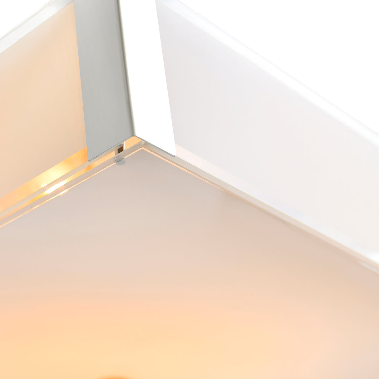 Lucie 4 Light 17in Chrome Square Drum Shade Flush Mount