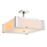 Lucie 4 Light 17in Chrome Square Drum Shade Flush Mount