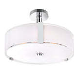 Lucie 5 Light 21in Chrome Round Drum Shade Flush Mount