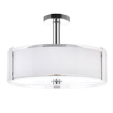 Lucie 5 Light 21in Chrome Round Drum Shade Flush Mount