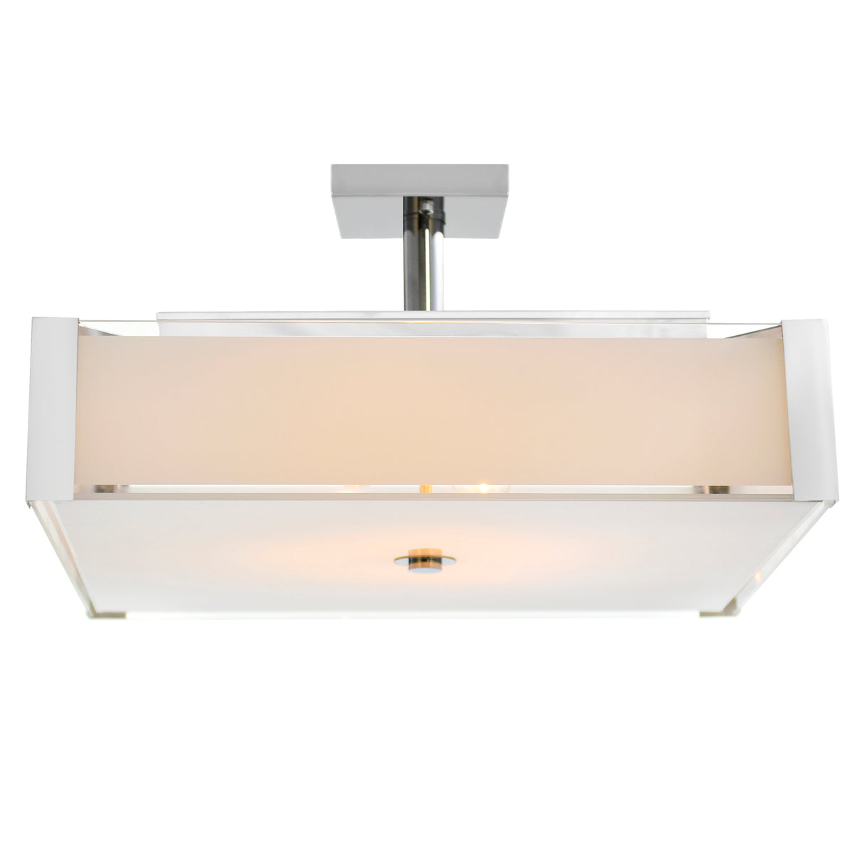 Lucie 5 Light 21in Chrome Square Drum Shade Flush Mount