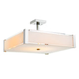 Lucie 5 Light 21in Chrome Square Drum Shade Flush Mount