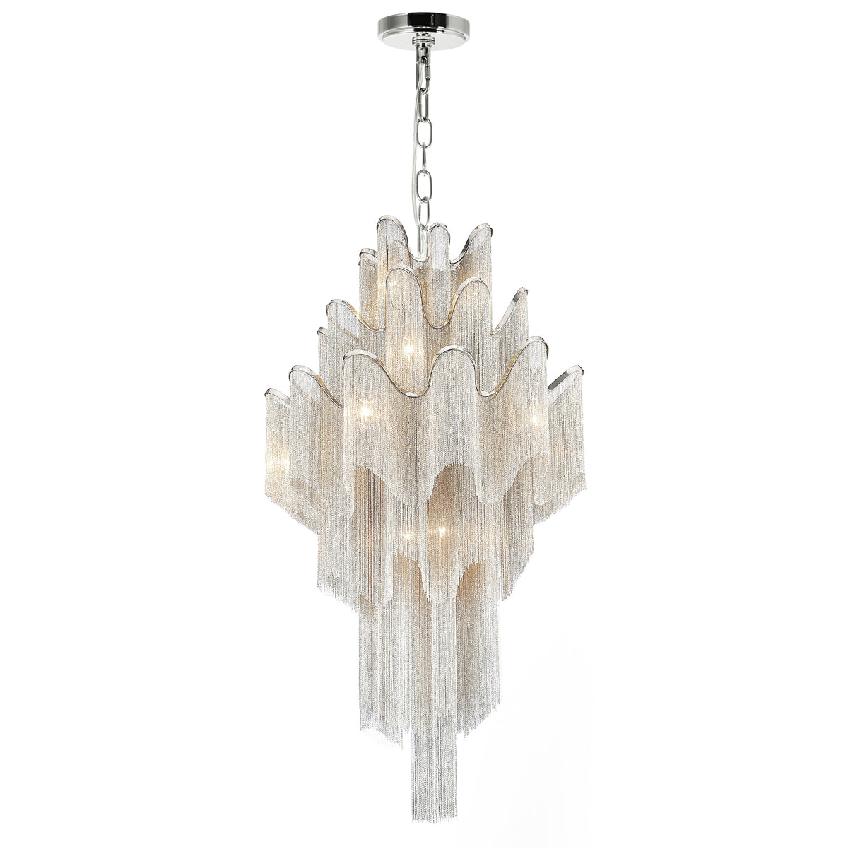 Daisy 17 Light 32in Chrome Down Chandelier