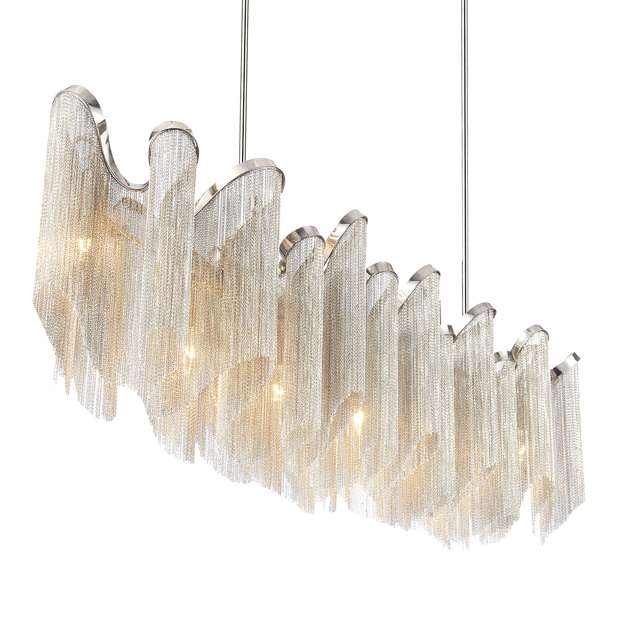 Daisy 7 Light 47in Chrome Down Chandelier