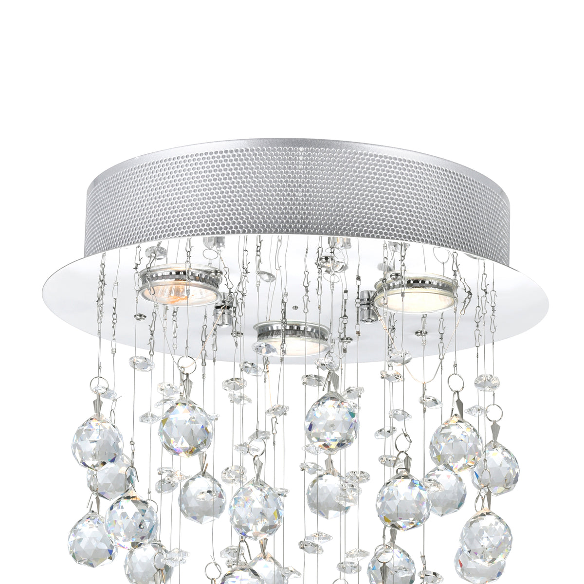 Rain Drop 3 Light 12in Chrome Chandelier
