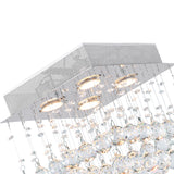 Square 4 Light Chandelier With Chrome Finish