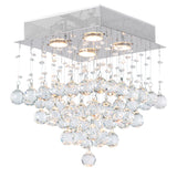 Square 4 Light Chandelier With Chrome Finish