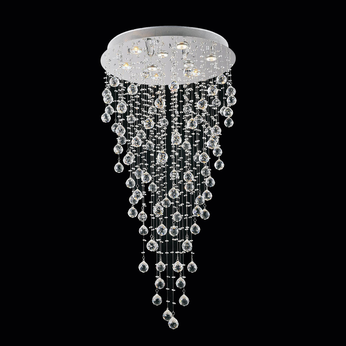 Rain Drop 9 Light 24in Chrome Chandelier