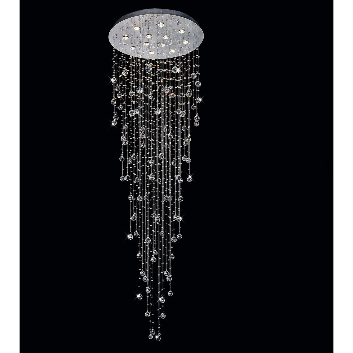 Rain Drop 12 Light 32in Chrome Chandelier