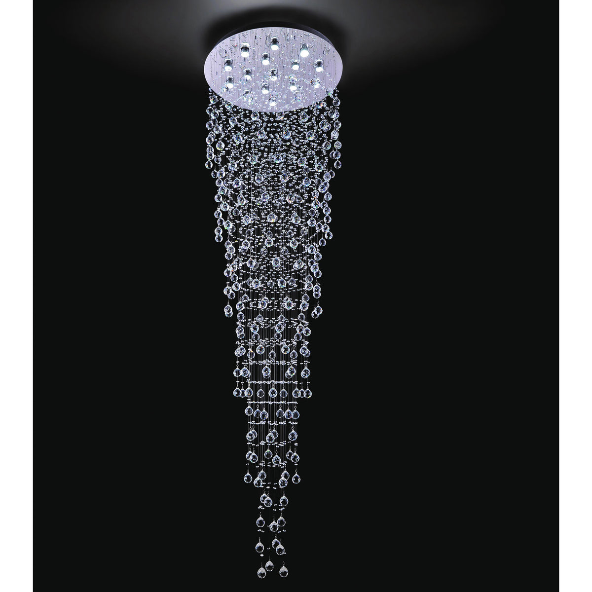 Rain Drop 16 Light 32in Chrome Chandelier