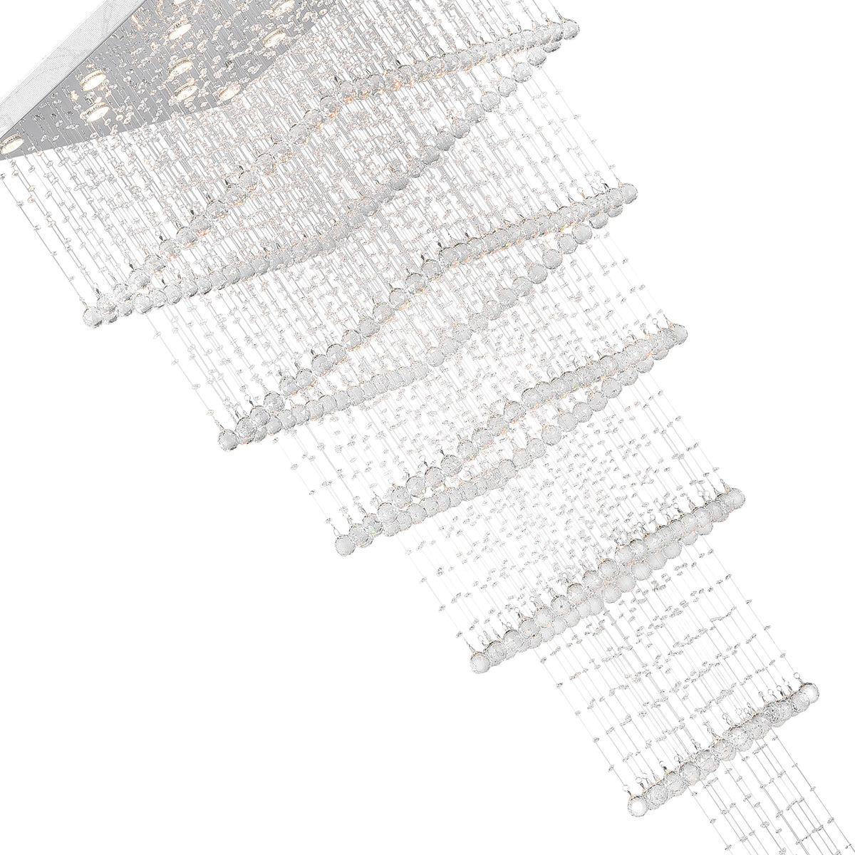 Square 16 Light Chandelier With Chrome Finish