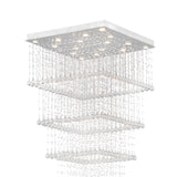 Square 16 Light Chandelier With Chrome Finish