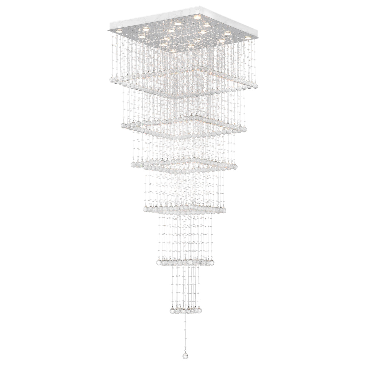Square 16 Light Chandelier With Chrome Finish