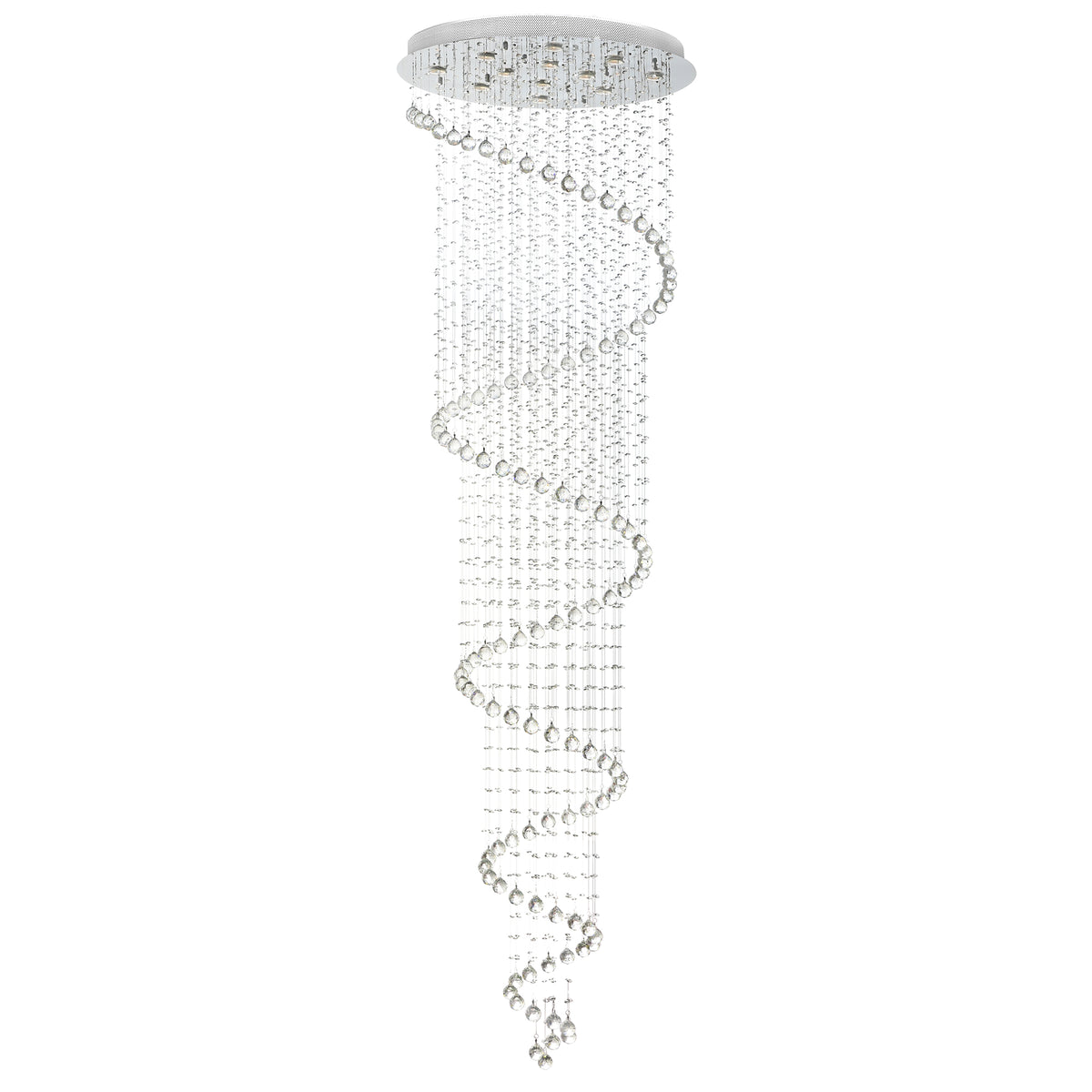 Spiral 12 Light Chandelier With Chrome Finish