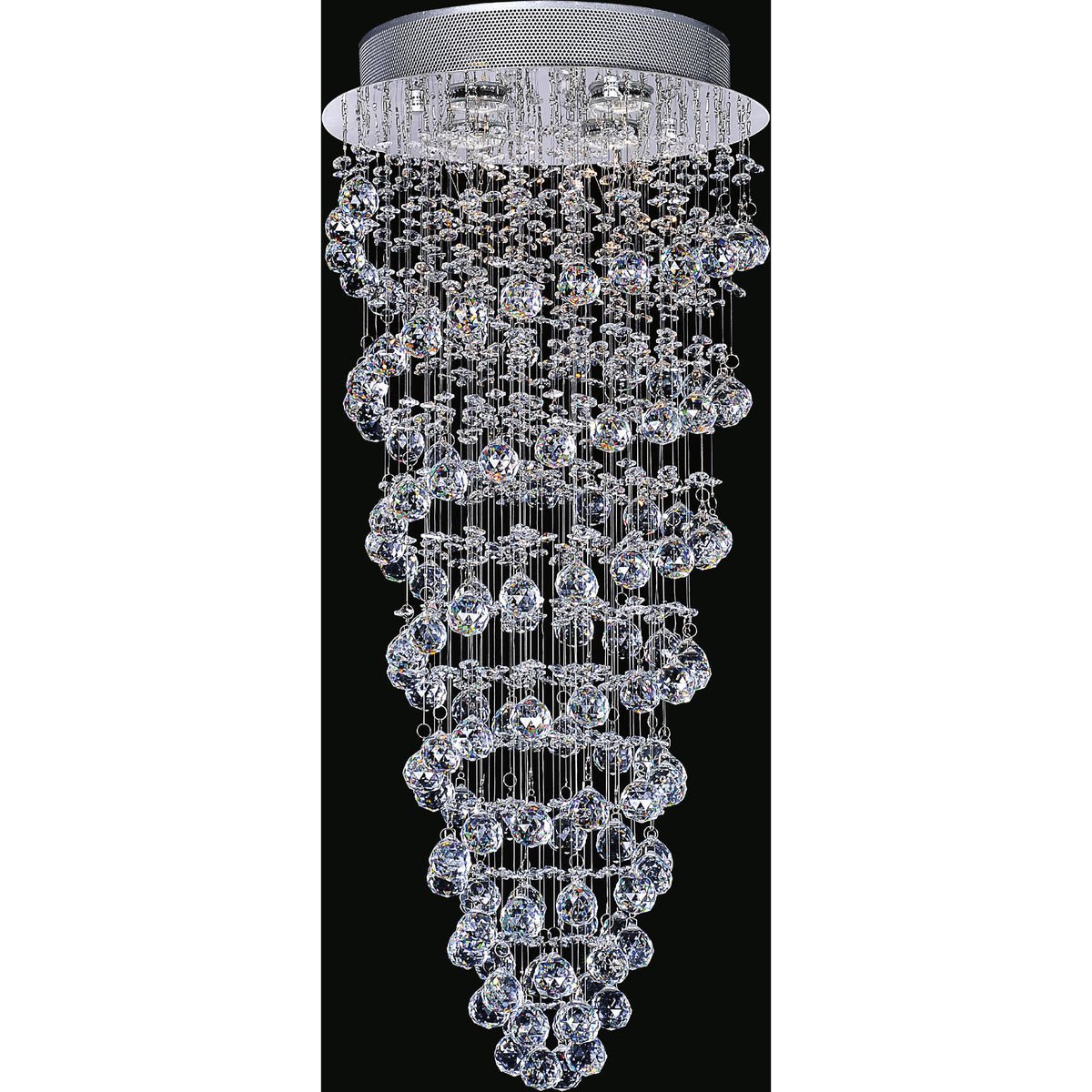 Double Spiral 4 Light Chandelier With Chrome Finish