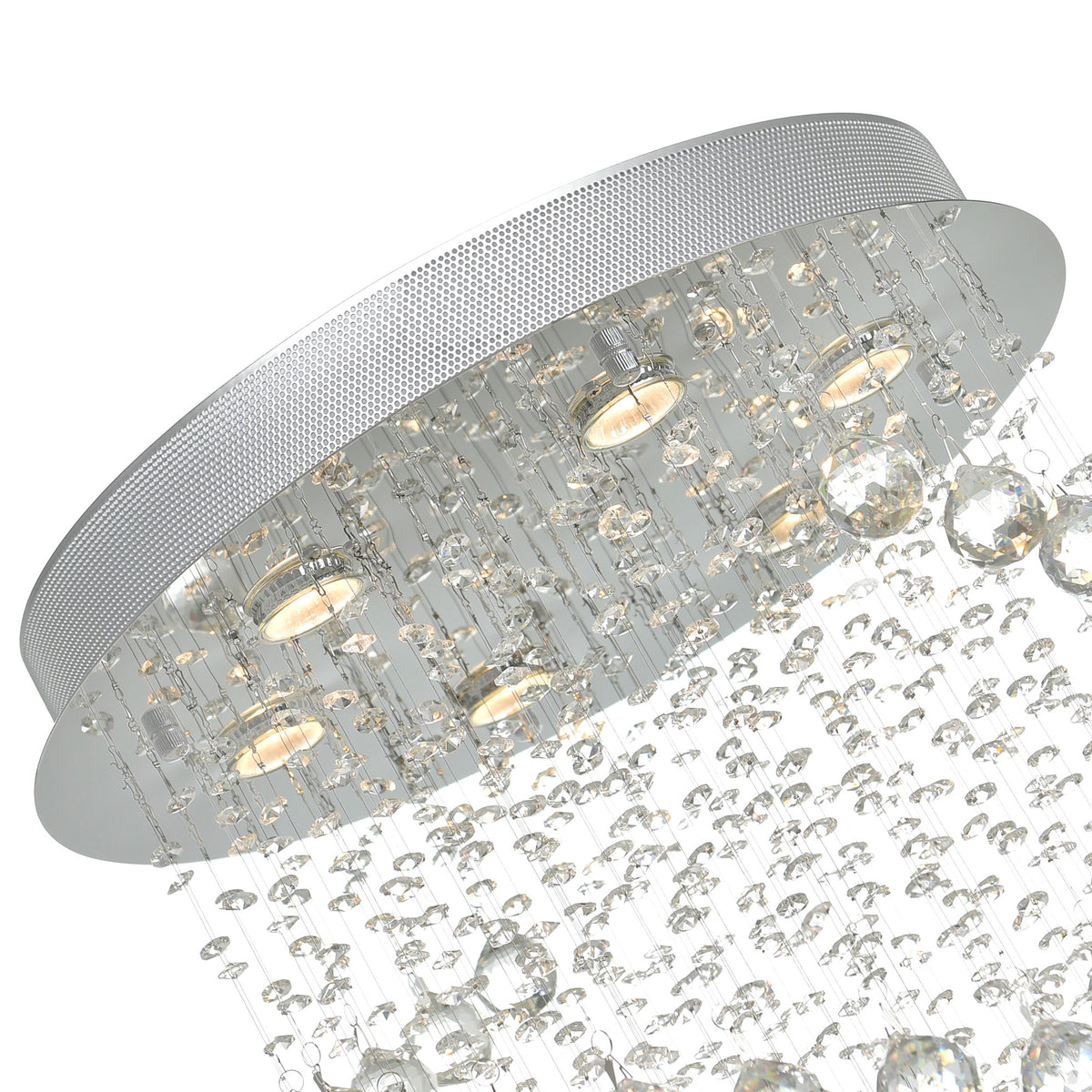 Double Spiral 6 Light 20in Chrome Chandelier