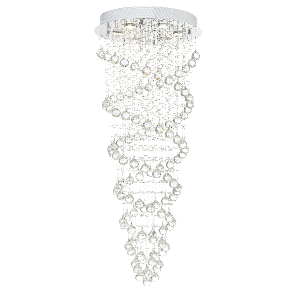 Double Spiral 6 Light 20in Chrome Chandelier
