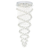 Double Spiral 6 Light 20in Chrome Chandelier