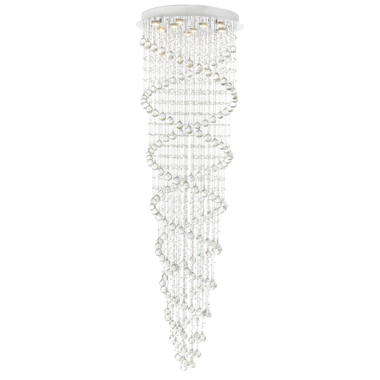 Double Spiral 9 Light 24in Chrome Chandelier