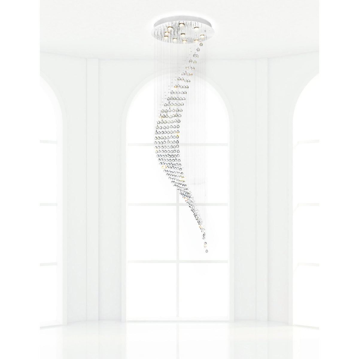Ribbon 8 Light Chandelier With Chrome Finish