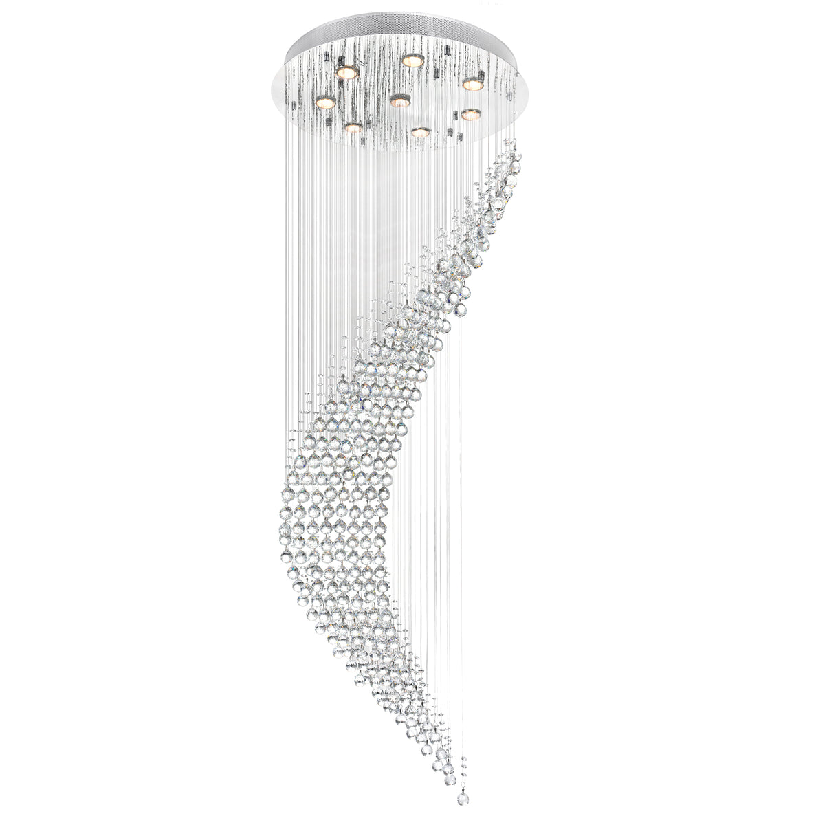 Ribbon 8 Light Chandelier With Chrome Finish