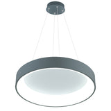 Arenal LED Drum Shade Pendant With Gray & White Finish
