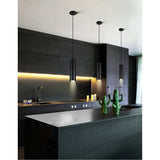 Stowe LED Black & Wood Mini Pendant