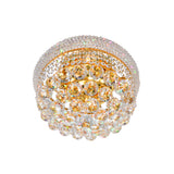 Empire 4 Light 14in Gold Flush Mount with Crystals