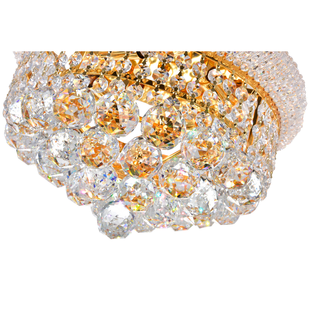 Empire 4 Light 14in Gold Flush Mount with Crystals