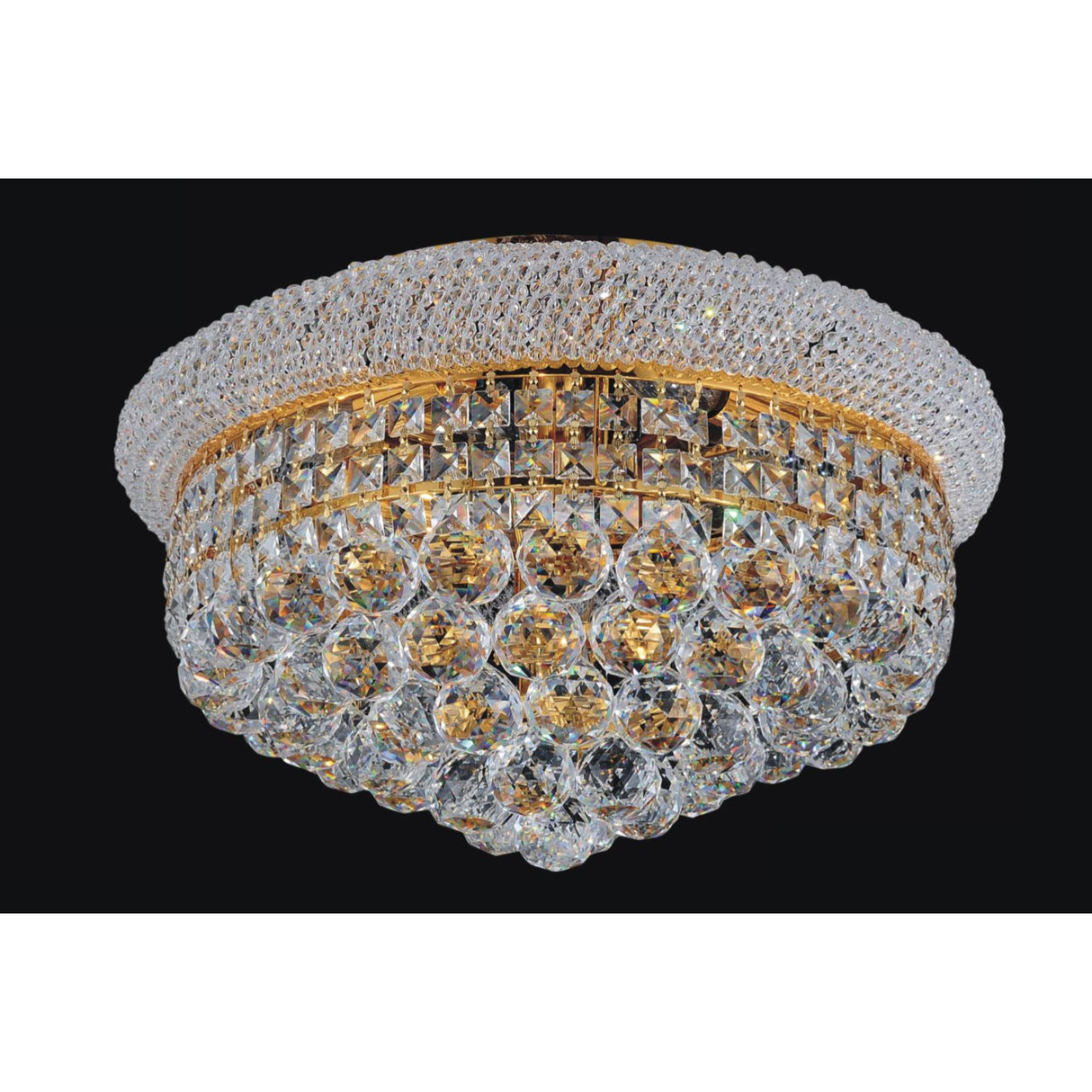 Empire 8 Light 20in Gold Flush Mount with Crystals