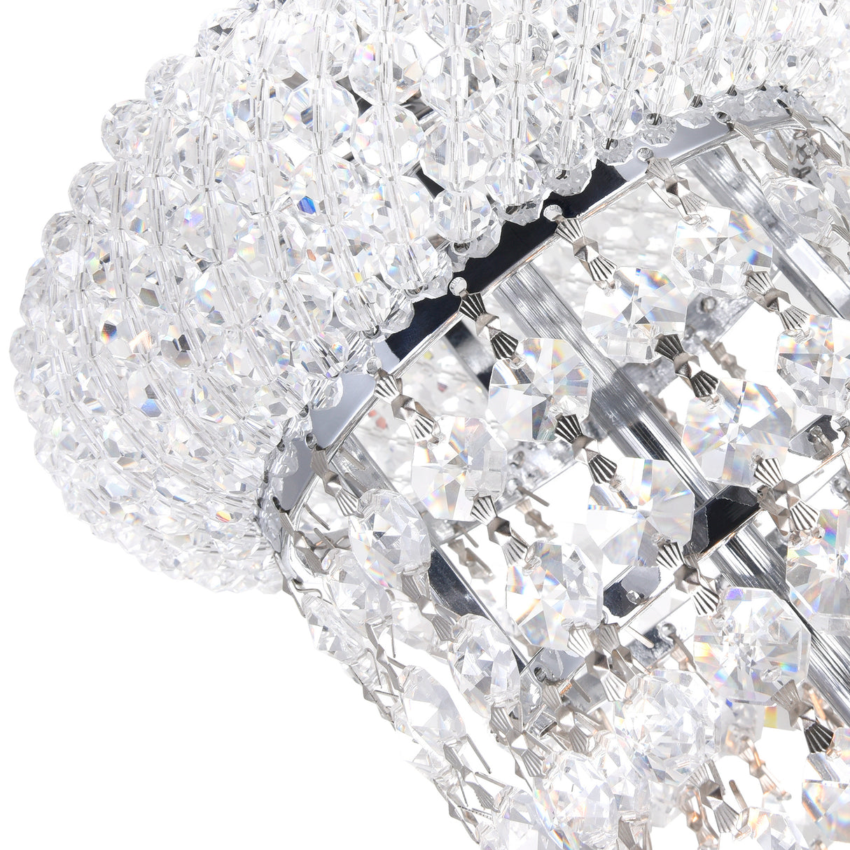 Empire 8 Light 18in Chrome Floor Lamp with Crystals
