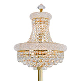 Empire 8 Light 18in Gold Floor Lamp with Crystals