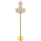Empire 8 Light 18in Gold Floor Lamp with Crystals