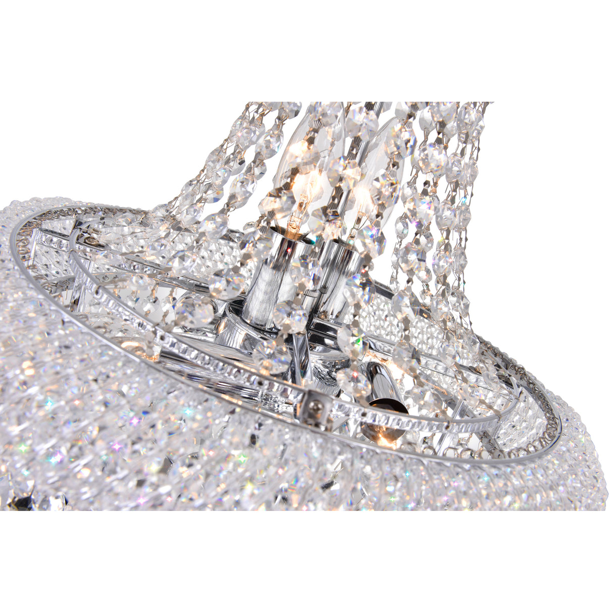Empire 6 Light 14in Chrome Chandelier with Crystals