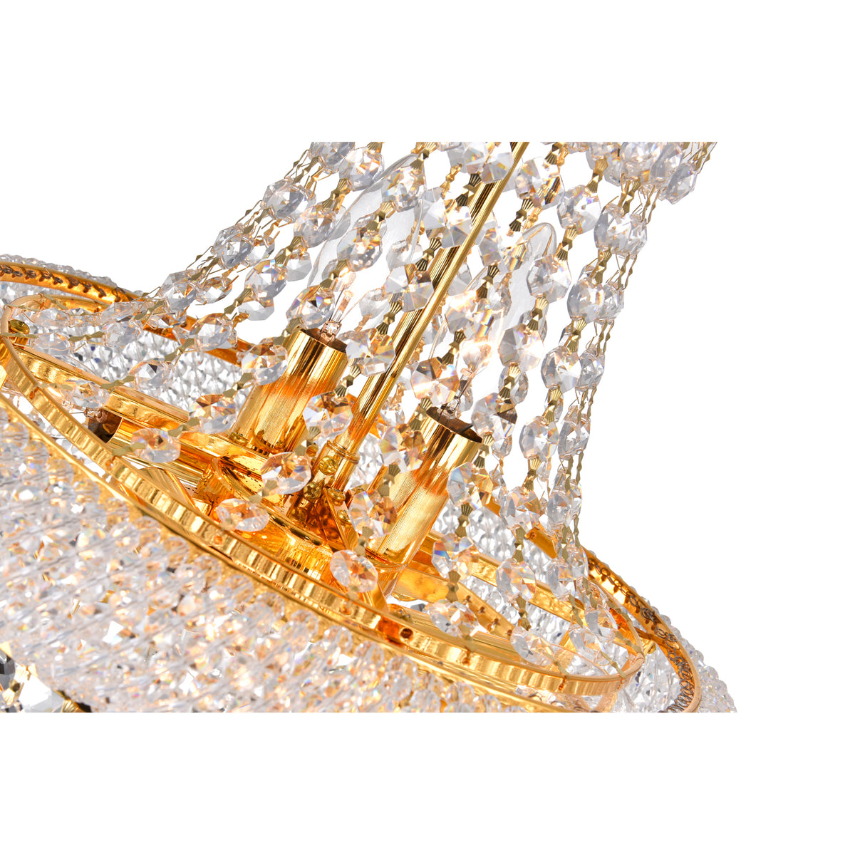 Empire 6 Light 14in Gold Chandelier with Crystals