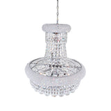 Empire 8 Light 18in Chrome Down Chandelier with Crystals