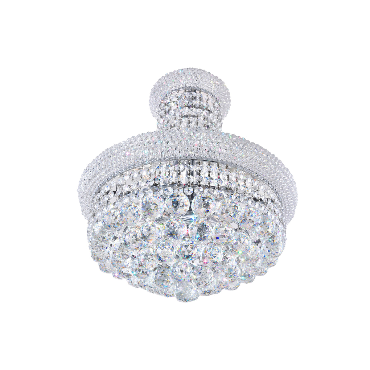 Empire 8 Light 18in Chrome Down Chandelier with Crystals