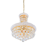 Empire 8 Light 18in Gold Down Chandelier with Crystals