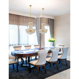 Empire 8 Light 18in Gold Down Chandelier with Crystals