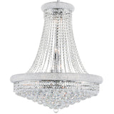 Empire 18 Light 28in Chrome Down Chandelier with Crystals