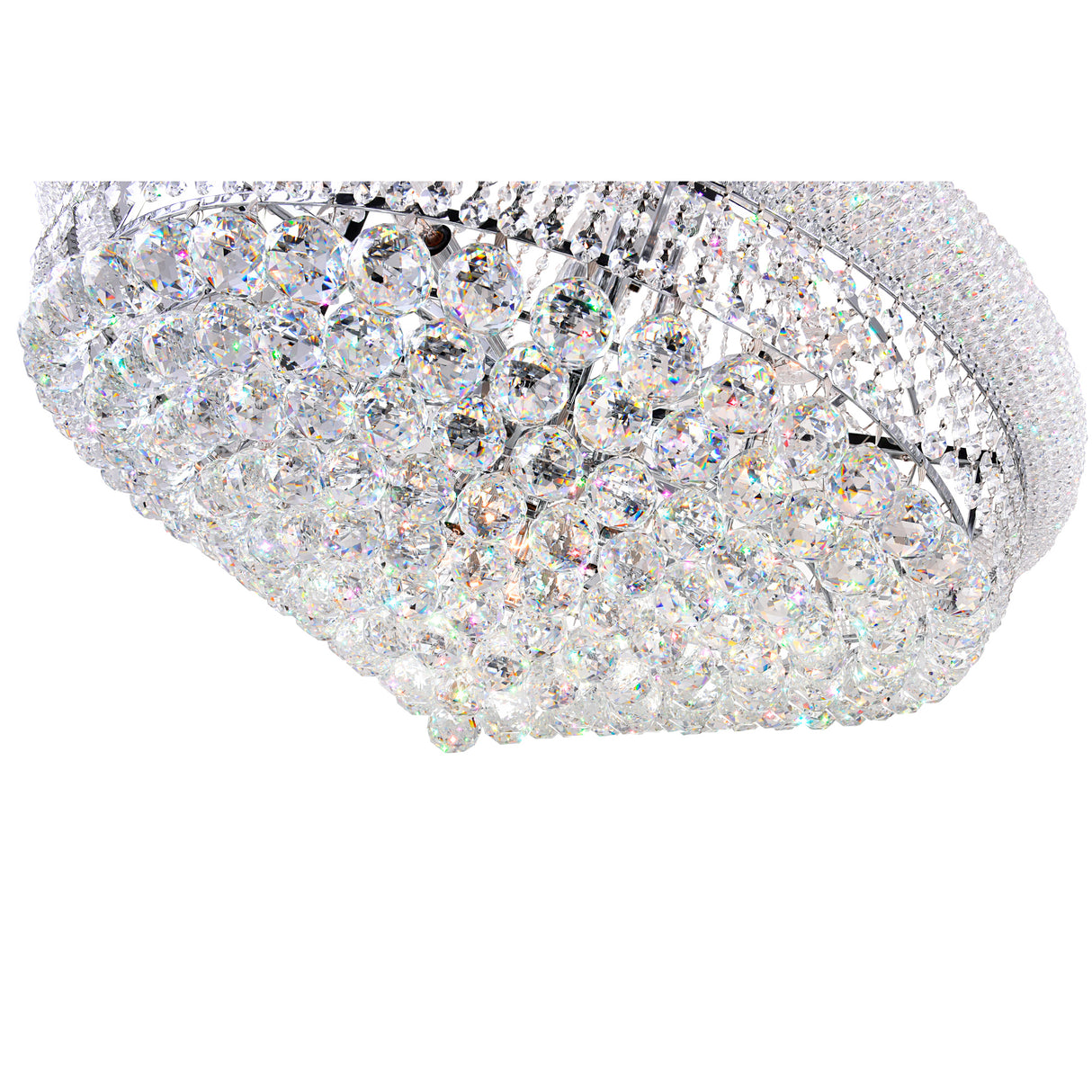 Empire 19 Light 32in Chrome Down Chandelier with Crystals
