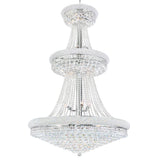 Empire 34 Light 36in Chrome Down Chandelier with Crystals
