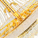 Empire 38 Light 42in Gold Down Chandelier with Crystals
